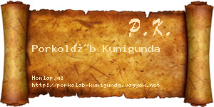 Porkoláb Kunigunda névjegykártya